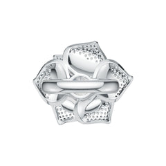 Sterling Silver Semi Mount Ring Setting Round RD 15x15mm Flower Theme DHJ