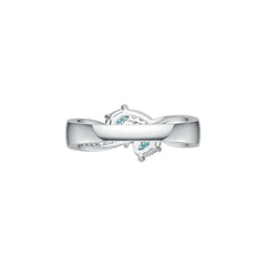 Platinum Semi Mount Ring Setting Oval OV 5x3mm Diamond Accent DHJ
