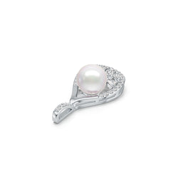 Platinum Semi Mount Pendant Setting Round RD 8.5mm Diamond Accent DHJ