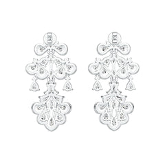 Sterling Silver Semi Mount Earrings Setting Pear PE 5X3mm with White Topaz DHJ