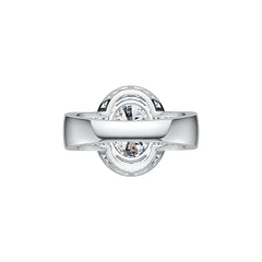 Platinum Semi Mount Ring Setting Oval OV 10X8mm Diamond Accent DHJ