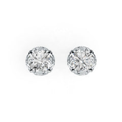 Platinum Semi Mount Earrings Setting Round RD 6x6mm DHJ