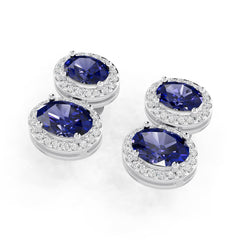 14K Gold Semi Mount Earrings Setting Oval Ov 9x6mm Diamond Accent Syz Jewelry