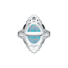Platinum Semi Mount Ring Setting Oval OV 16X12mm Cabochon DHJ