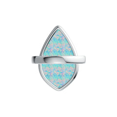Sterling Silver Semi Mount Ring Setting PEAR PE 24x14mm Cabochon Syzjewelry