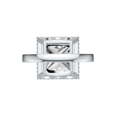 18K Gold Semi Mount Ring Setting Princess SQ 12X12mm Halo Diamond Accent DHJ