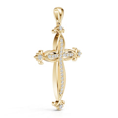10K Gold Semi Mount Pendant Setting Round Ro 6x6mm Moissanite Accent Syz Jewelry