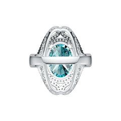 18K Gold Semi Mount Ring Setting Oval OV 17X12mm with White Topaz Diamond Accent DHJ