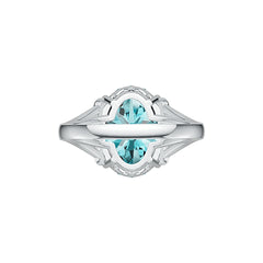 Platinum Semi Mount Ring Setting Oval OV 16X12mm Solitaire Diamond Accent DHJ