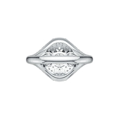 Platinum Semi Mount Ring Setting Round RD 7X7mm with White Topaz Diamond Accent DHJ