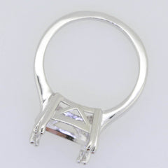 Platinum Semi Mount Ring Setting Cushion CU 12X12mm L669 Syzjewelry