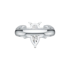 Sterling Silver Semi Mount Ring Setting Pear PE 9X6mm RD 6X6mm DHJ