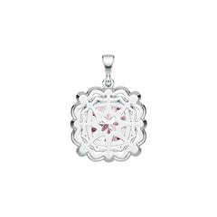 14K Gold Semi Mount Pendant Setting Cushion CU 11X11mm Diamond Accent DHJ