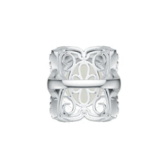 Platinum Semi Mount Ring Setting Round RD 15x15mm Cab Diamond Accent DHJ