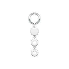 18K Gold Four Open Circle Pendant with or Moissanite Diamond Accent DHJ