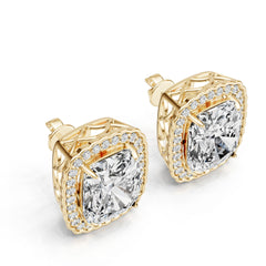 Platinum Semi Mount Earrings Setting Round Ro 12x10mm Diamond Accent Syz Jewelry