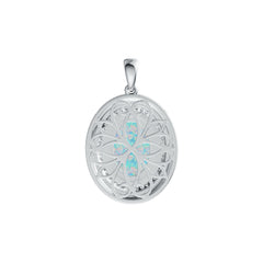 Sterling Silver Semi Mount Pendant Setting Oval OV 14X10mm Cabochon DHJ