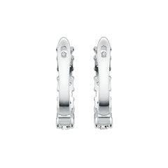 Sterling Silver Earrings Huggie Hoop with White Topaz or Moissanite Syzjewelry