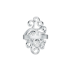 14K Gold Cocktail Filigree Ring with White Topaz or Moissanite Diamond Accent DHJ