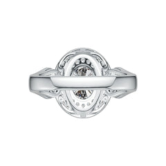 Sterling Silver Semi Mount Ring Setting Oval OV 8X6mm Double Halo DHJ
