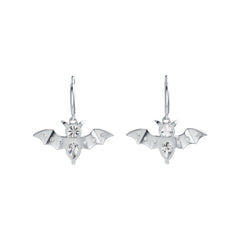 10K Gold Semi Mount Earrings Setting Pear PE 7X5mm RD 5X5mm Bat Theme Moissanite Accent DHJ