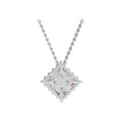Sterling Silver Diamond-Shaped Cluster Pendant with White Topaz or Moissanite Syzjewelry