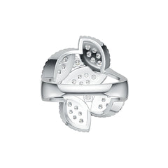 Platinum Ring 5 Leaves Theme with or Moissanite Diamond Accent DHJ