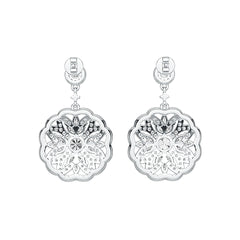 Platinum Semi Mount Earrings Setting Round RD 5x5mm Diamond Accent DHJ