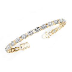 18K Gold Semi Mount Bracelet Setting Round Ro 5x5mm Syz Jewelry