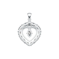 Platinum Semi Mount Pendant Setting Oval OV 7X5mm Diamond Accent DHJ