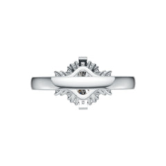 Sterling Silver Semi Mount Ring Setting Oval OV 8X6mm with White Topaz DHJ