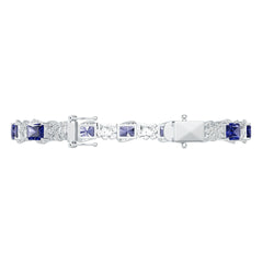 Platinum Semi Mount Bracelet Setting Emerald Em 8x6mm Diamond Accent Syz Jewelry