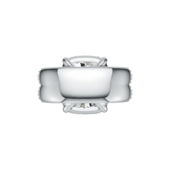 14K Gold Semi Mount Ring Setting Cushion CU 14X12mm Diamond Accent DHJ