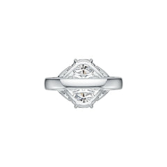 Sterling Silver Semi Mount Ring Setting Oval OV 7x5mm with White Topaz - Syzjewelry
