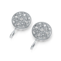 14K Gold Semi Mount Earrings Setting Round RD 6x6mm DHJ