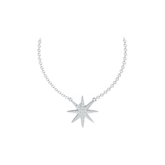 Sterling Silver Pendant Starburst Theme with White Topaz or Moissanite - Syzjewelry