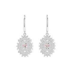 Sterling Silver Semi Mount Earrings Setting Oval OV 7X5mm with White Topaz Syzjewelry