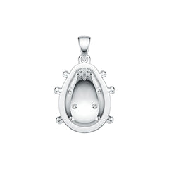 Sterling Silver Semi Mount Pendant Setting Round RD 1.5mm DHJ