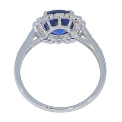 14K Gold Semi Mount Ring Setting Oval OV 10X8mm Halo Ring Diamond Accent DHJ