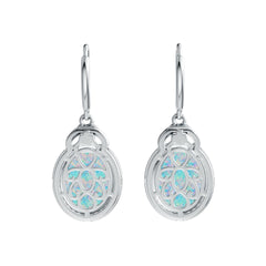 Sterling Silver Semi Mount Earrings Setting Oval OV 12X10mm  3X3mm Cabochon DHJ