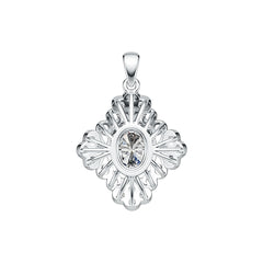10K Gold Semi Mount Pendant Setting Oval OV 8X6mm with Vintage-Inspired Moissanite Accent DHJ