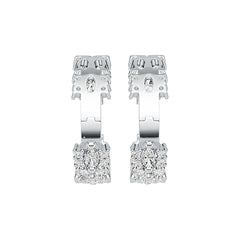 18K Gold Semi Mount Earrings Setting Oval OV 5X3mm Diamond Accent DHJ
