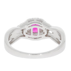 18K Gold Semi Mount Ring Setting Cushion CU 5X5mm Halo Inifnity Shank Diamond Accent Syzjewelry
