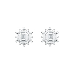 Platinum Semi Mount Earrings Setting Round RD 5X5mm Diamond Accent DHJ