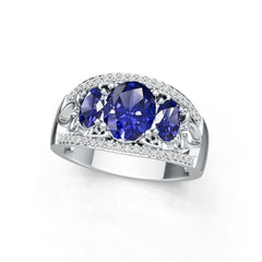 10K Gold Semi Mount Ring Setting Round Ro 5x7mm Moissanite Accent Syz Jewelry