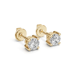 14K Gold Semi Mount Earrings Setting Round Ro 6x6mm Syz Jewelry