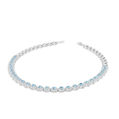 18K Gold Semi Mount Necklace Setting Round Ro 7x7mm Diamond Accent Syz Jewelry