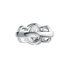 Platinum Ring with White Topaz or Moissanite Round Cluster Halo Diamond Accent DHJ