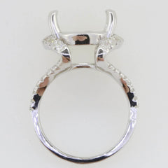 Platinum Semi Mount Ring Setting Oval OV 18x13mm Split Shank Diamond Accent Syzjewelry