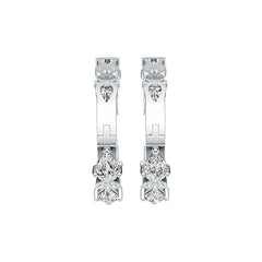 Sterling Silver Semi Mount Earrings Setting Pear PE 6X4mm with White Topaz DHJ